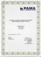 Certifikát o proškolení pokládky nadkrokevních tepelně izolačních systémů PAMA 