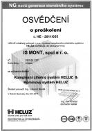 Osvědčení o proškolení od společnosti HELUZ cihlařský průmysl v.o.s.