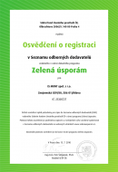 Osvedcení o registraci v Seznamu odborných dodavatelů vedeného v rámci dotacního programu Zelená úsporám